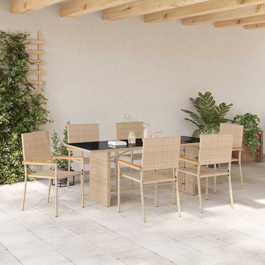Garden Dining Set 7 pcs Poly Rattan 6-Seater