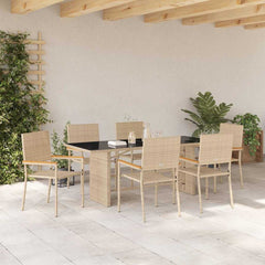 Garden Dining Set 7 pcs Poly Rattan 6-Seater