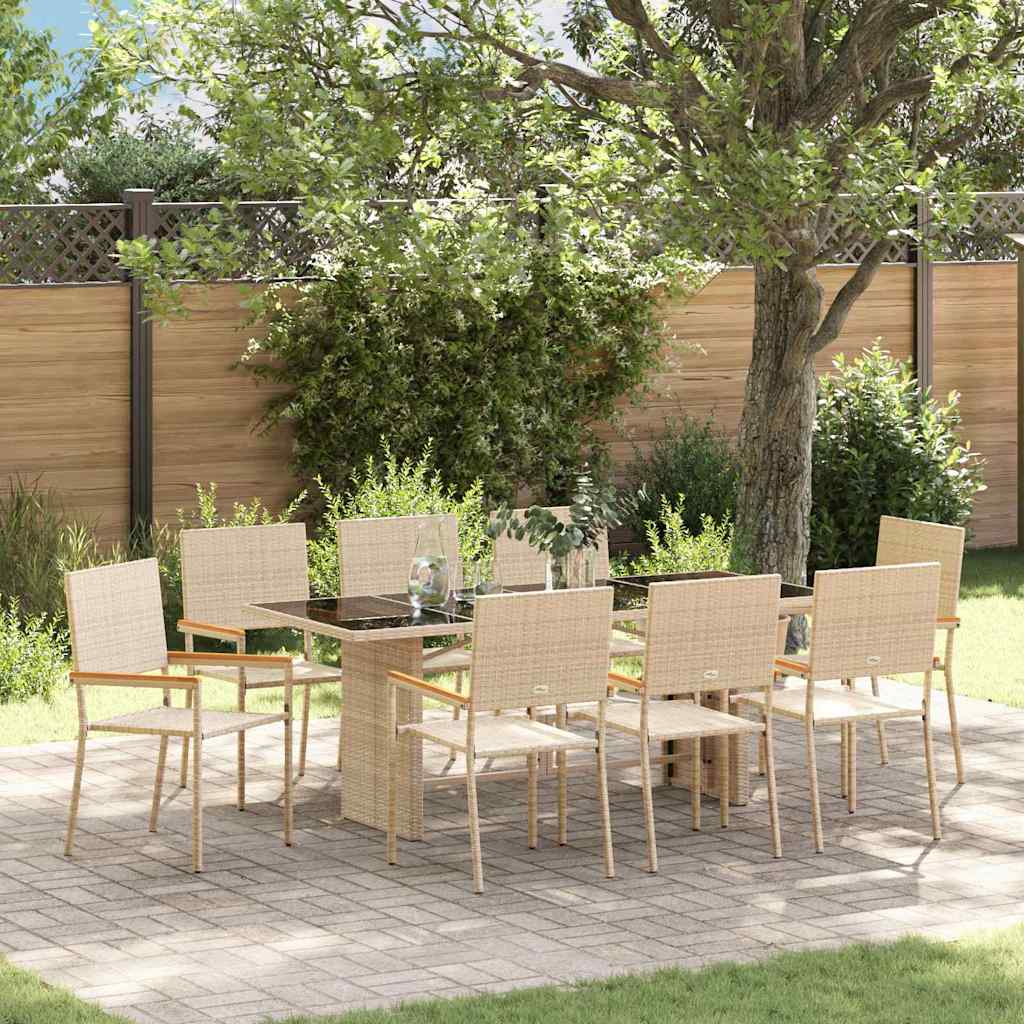 Garden Dining Set 7 pcs Poly Rattan 8-Seater