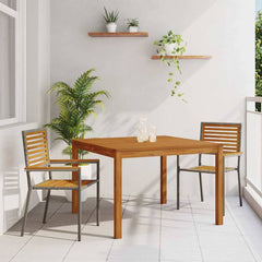 Garden Dining Set 5 pcs Solid Acacia Wood Grey 110 cm table length 2-Seater