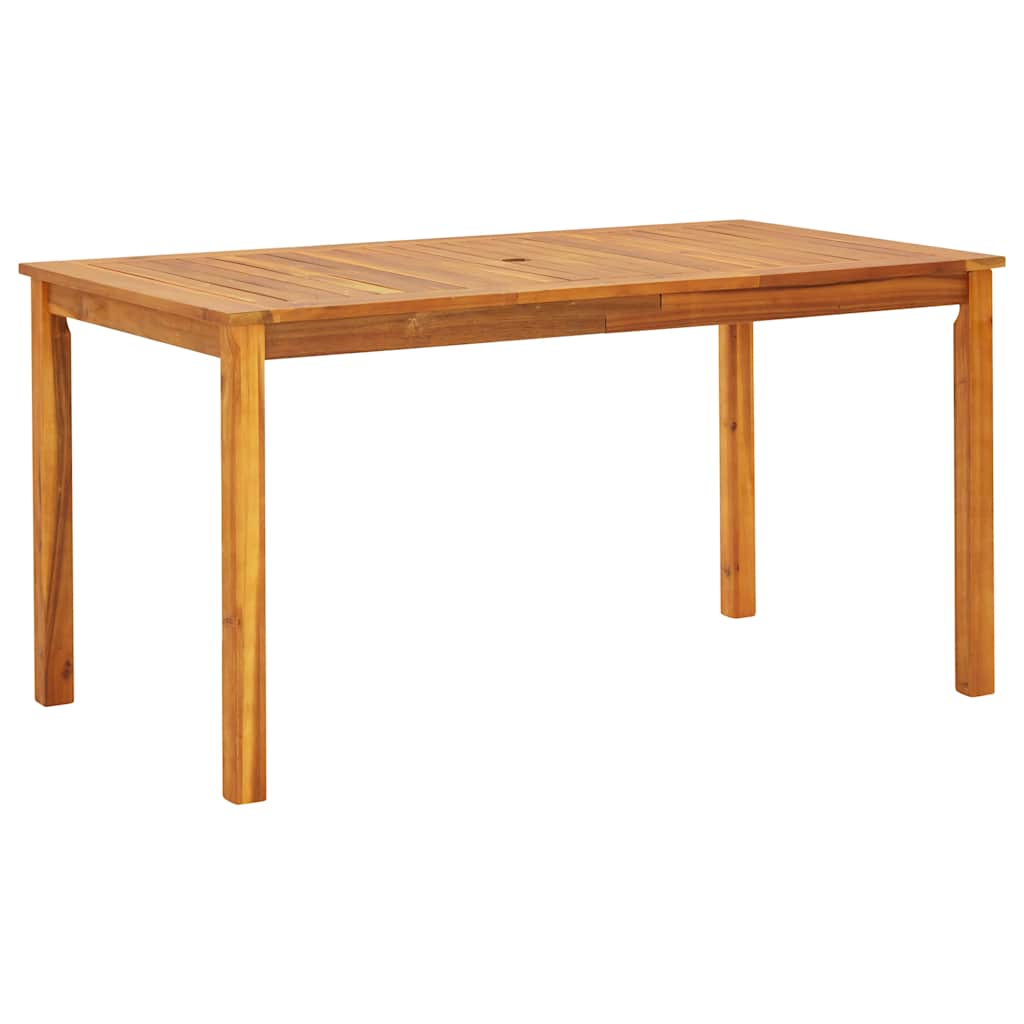 Garden Dining Set 5 pcs Solid Acacia Wood Grey 140 cm table length 4-Seater