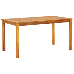 Garden Dining Set 5 pcs Solid Acacia Wood Grey 140 cm table length 4-Seater