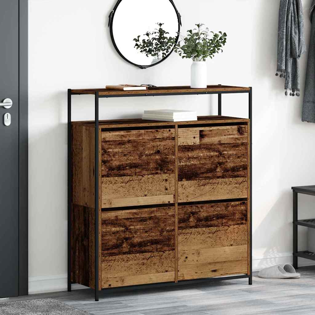 vidaXL Shoe Cabinet 100 x 34 x 112 cm Engineered Wood Old Wood 1