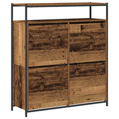 vidaXL Shoe Cabinet 100 x 34 x 112 cm Engineered Wood Old Wood 2