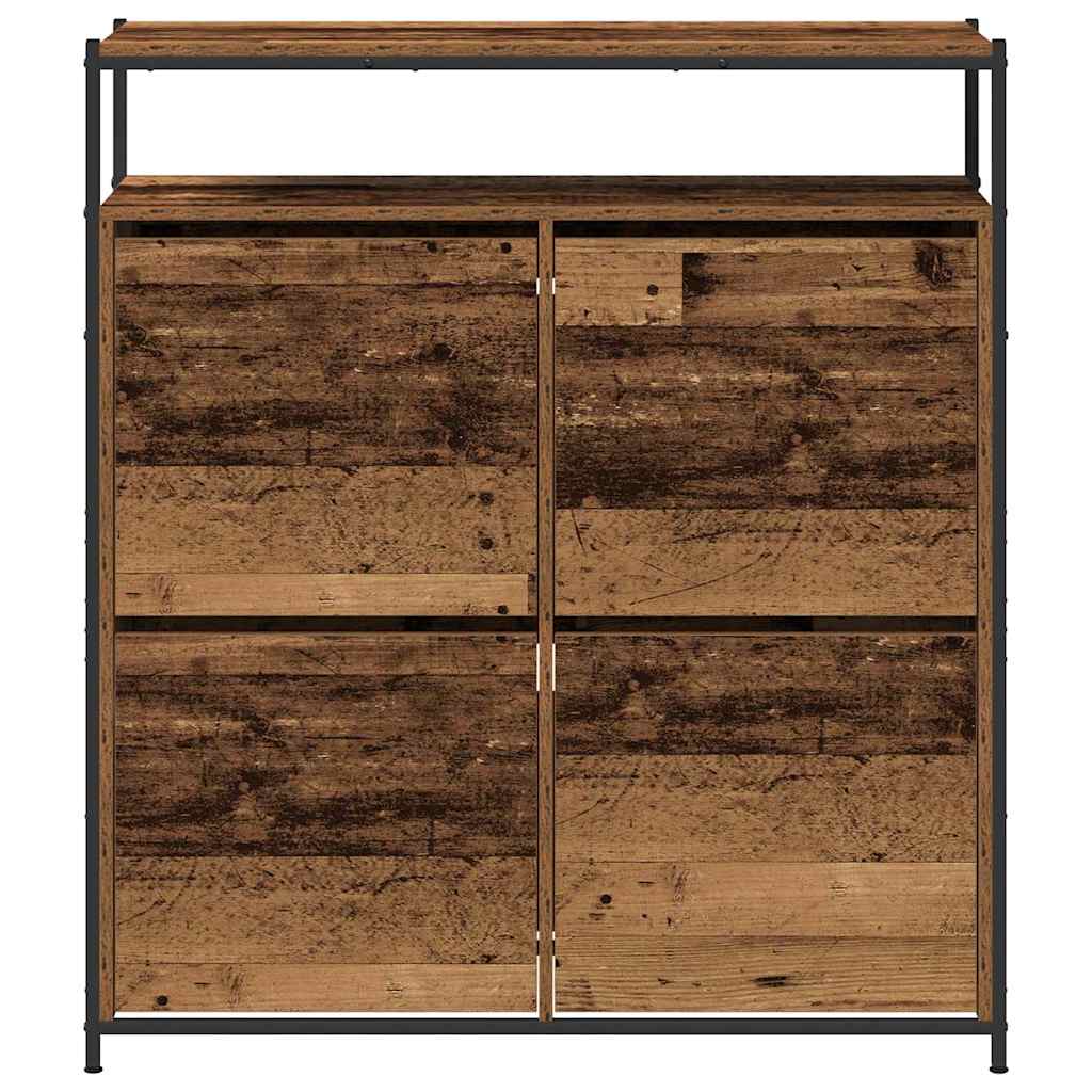 vidaXL Shoe Cabinet 100 x 34 x 112 cm Engineered Wood Old Wood 6