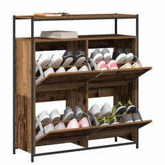 vidaXL Shoe Cabinet 100 x 34 x 112 cm Engineered Wood Old Wood 3