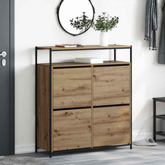vidaXL Shoe Cabinet 100 x 34 x 112 cm Engineered Wood Artisan Oak 1