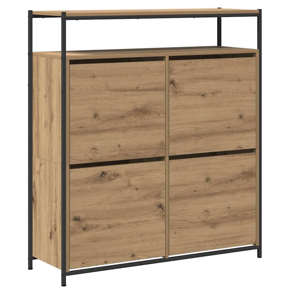 vidaXL Shoe Cabinet 100 x 34 x 112 cm Engineered Wood Artisan Oak 2