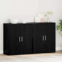 Sideboards 2 pcs 60x31x70 cm Engineered Wood Black oak