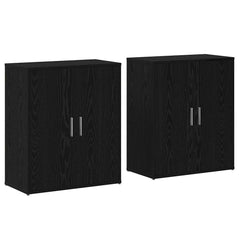 Sideboards 2 pcs 60x31x70 cm Engineered Wood Black oak