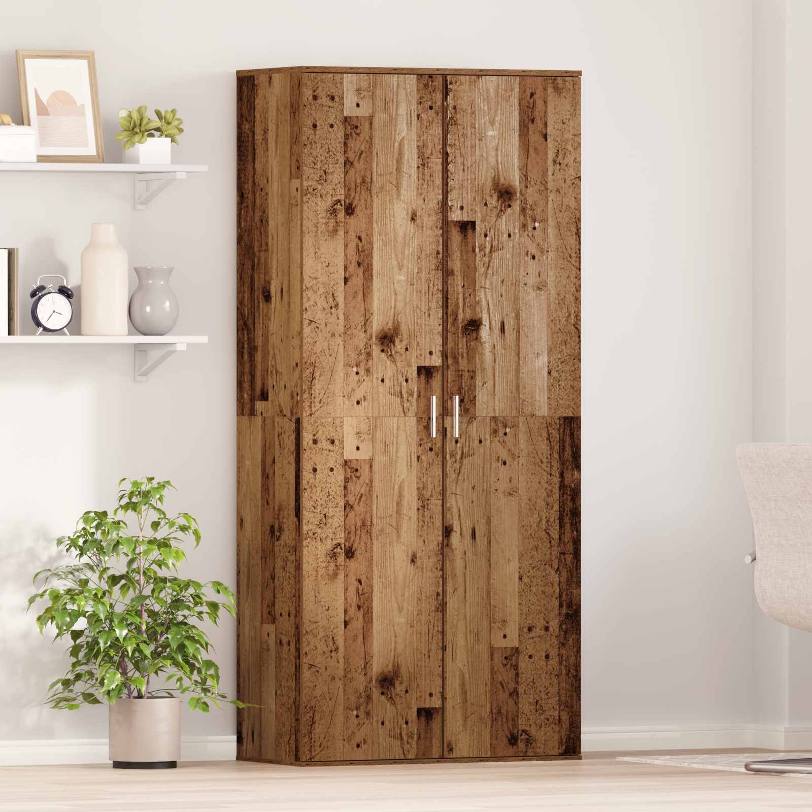 vidaXL Highboard 80 x 39 x 178 cm Engineered Wood Old Wood 1
