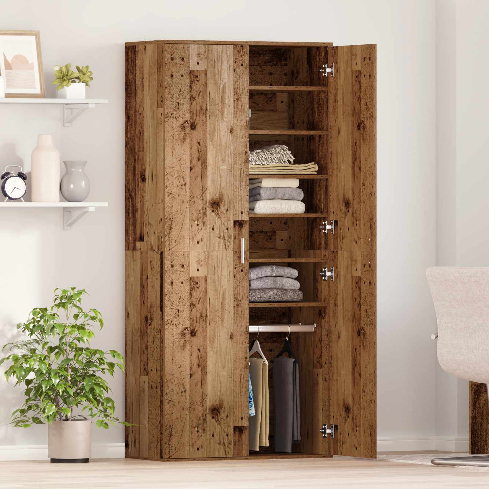 vidaXL Highboard 80 x 39 x 178 cm Engineered Wood Old Wood 4