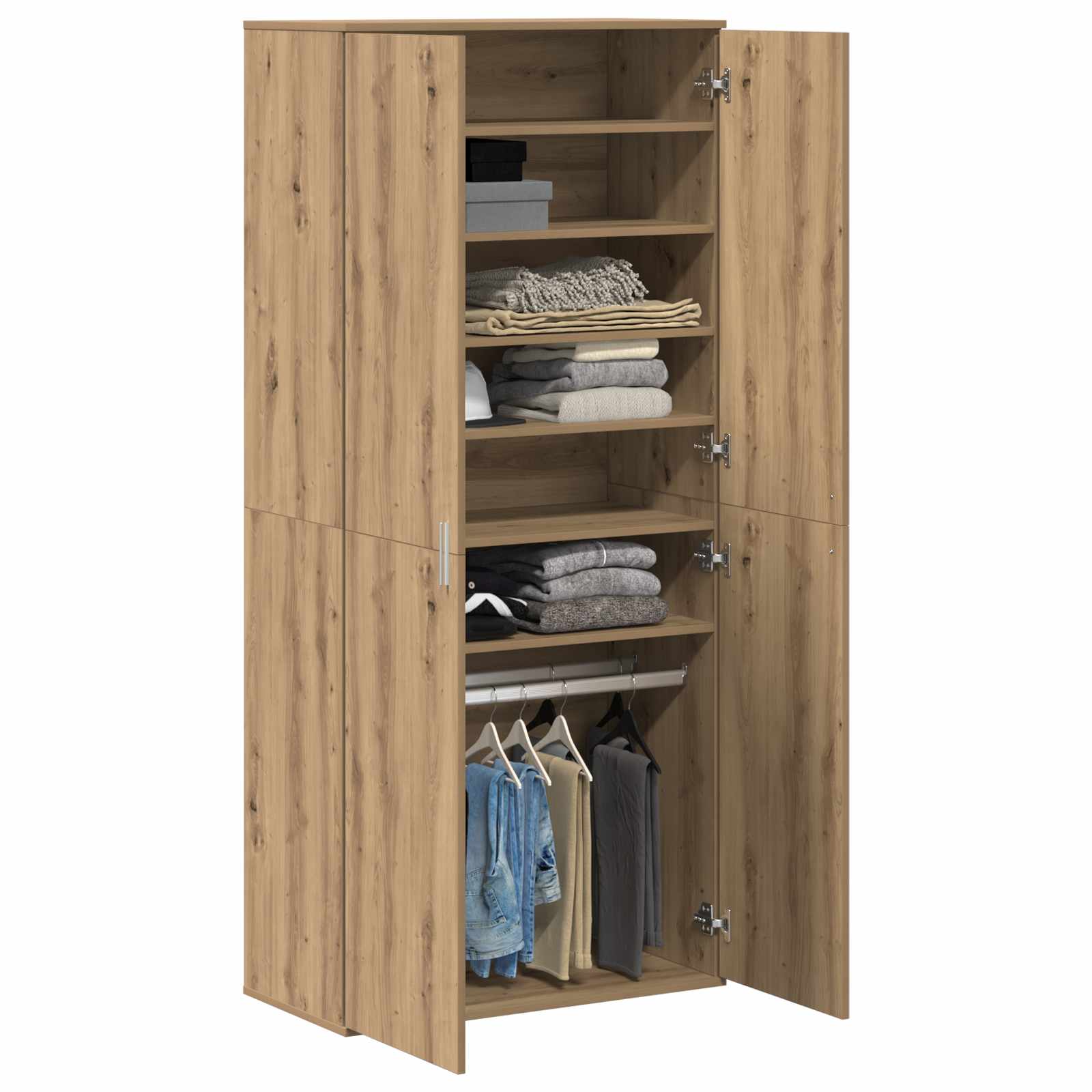 vidaXL Highboard 80 x 39 x 178 cm Engineered Wood Artisan Oak 3