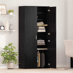 vidaXL Highboard 80 x 39 x 178 cm Engineered Wood Black Oak 4