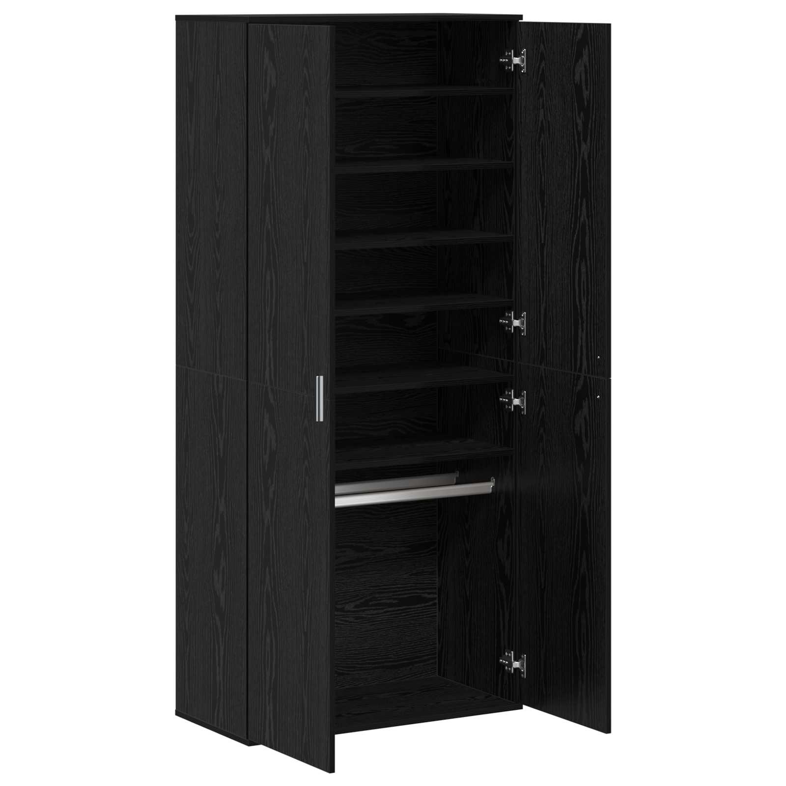 vidaXL Highboard 80 x 39 x 178 cm Engineered Wood Black Oak 5