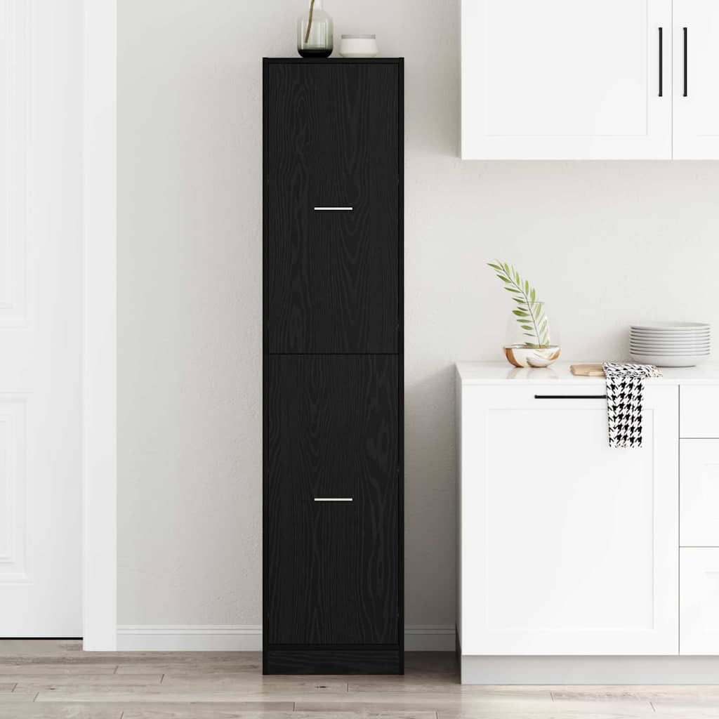 vidaXL Apothecary Cabinet Black oak 40 x 41 x 174.5 cm Engineered wood 4