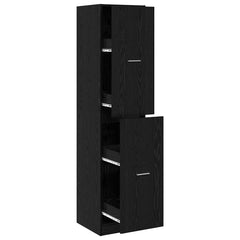 vidaXL Apothecary Cabinet Black oak 40 x 41 x 174.5 cm Engineered wood 2