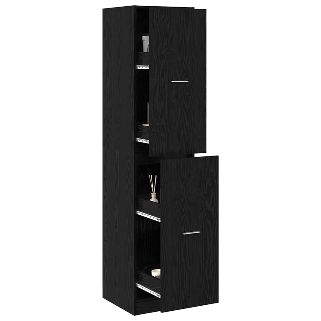vidaXL Apothecary Cabinet Black oak 40 x 41 x 174.5 cm Engineered wood 3