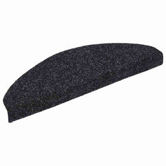 vidaXL Stair Mats Self-adhesive 20 pcs 65x21x4 cm Black Half Round Large 2