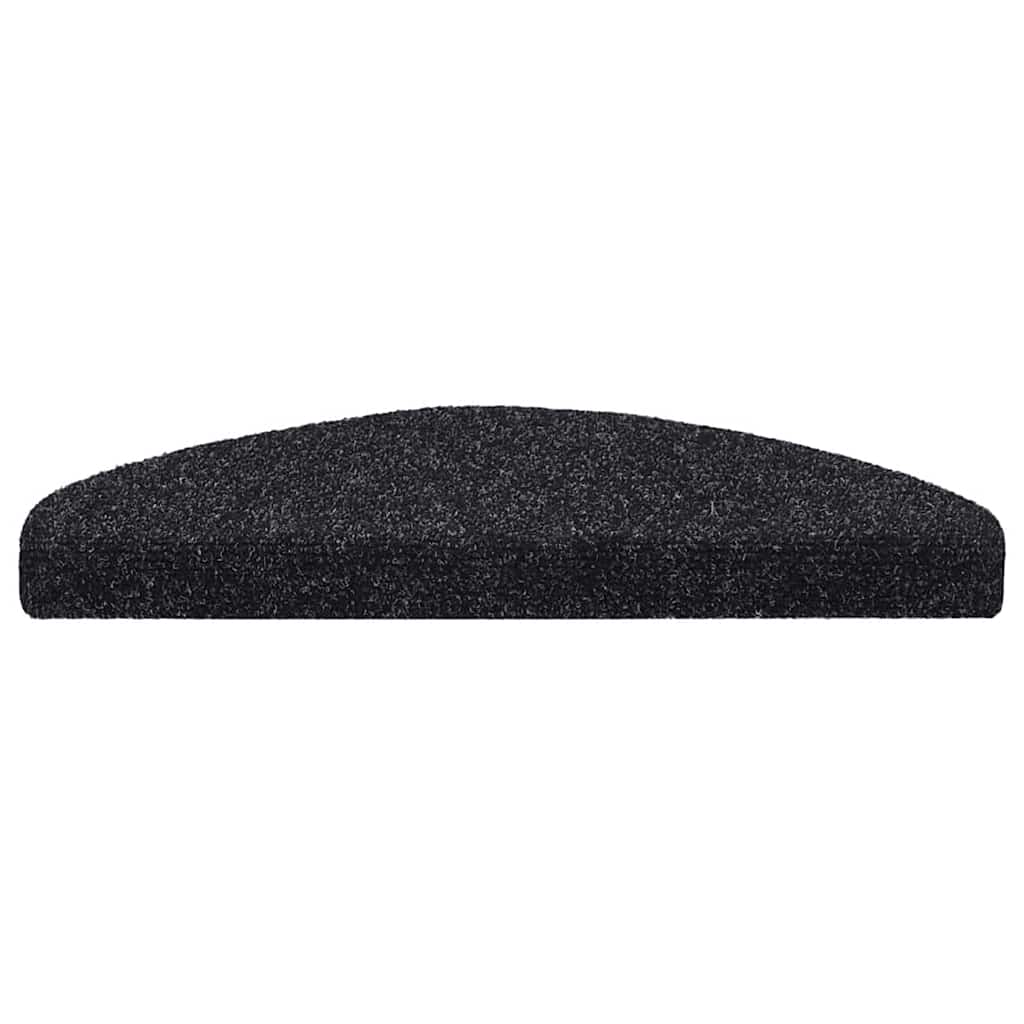 vidaXL Stair Mats Self-adhesive 20 pcs 65x21x4 cm Black Half Round Large 3
