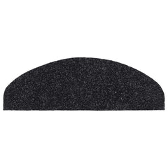 vidaXL Stair Mats Self-adhesive 20 pcs 65x21x4 cm Black Half Round Large 4