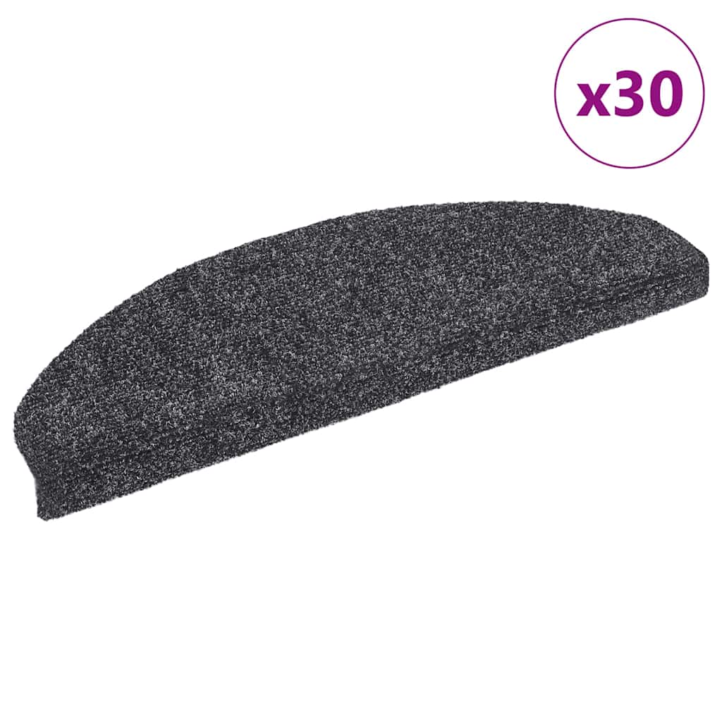 Stair Mats Self-adhesive 65x21x4 cm 30 pcs Dark grey
