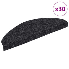 Stair Mats Self-adhesive 65x21x4 cm 30 pcs Black