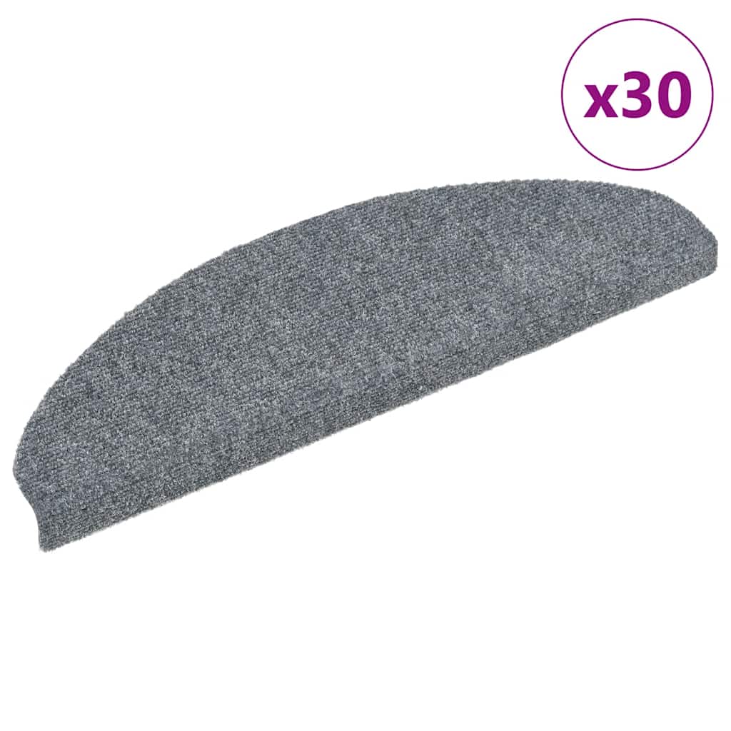 Stair Mats Self-adhesive 65x21x4 cm 30 pcs Light grey