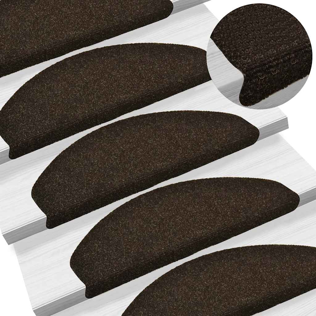 Stair Mats Self-adhesive 65x21x4 cm 30 pcs Dark brown