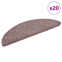 vidaXL Stair Mats Self-adhesive 20 pcs 56x17x3 cm Light Brown Half Round 2