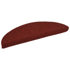 vidaXL Stair Mats Self-adhesive 20 pcs 56x17x3 cm Bordeaux Red Half Round 2