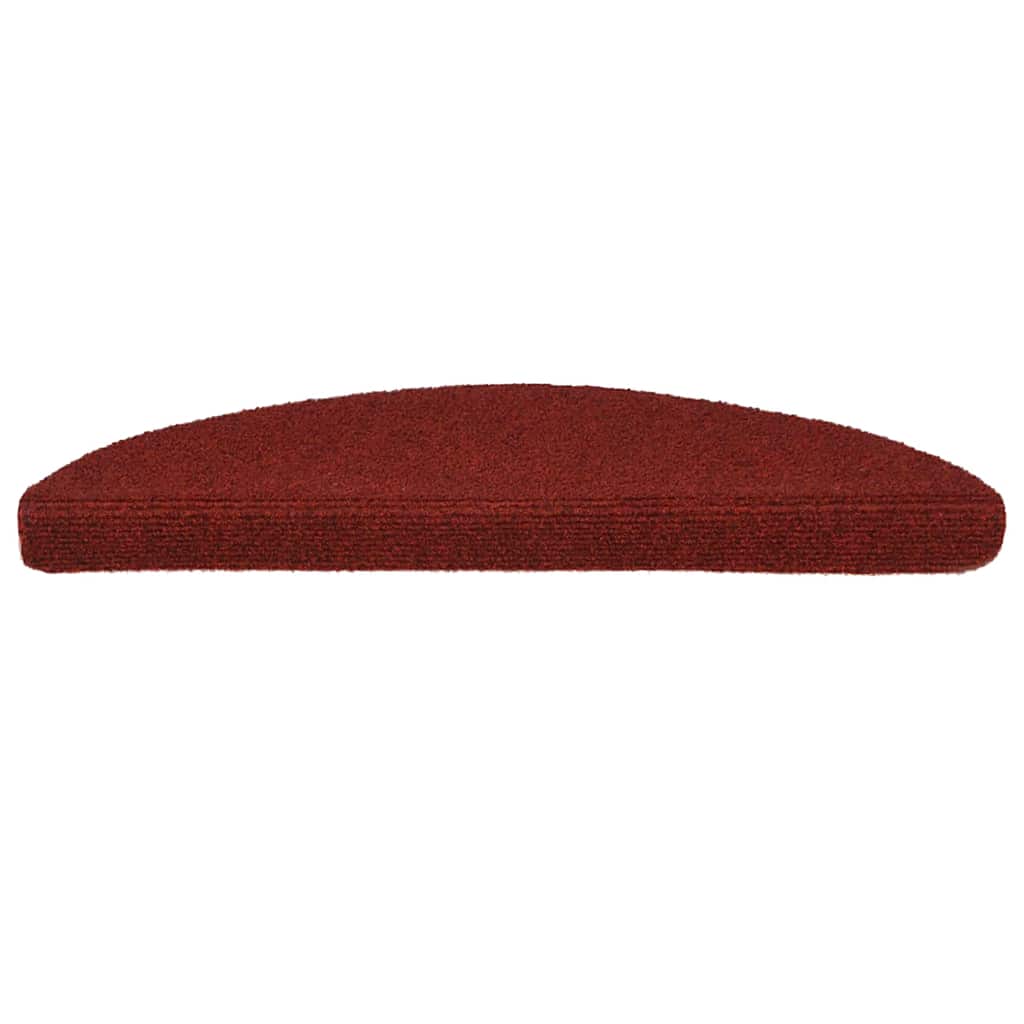 vidaXL Stair Mats Self-adhesive 20 pcs 56x17x3 cm Bordeaux Red Half Round 3