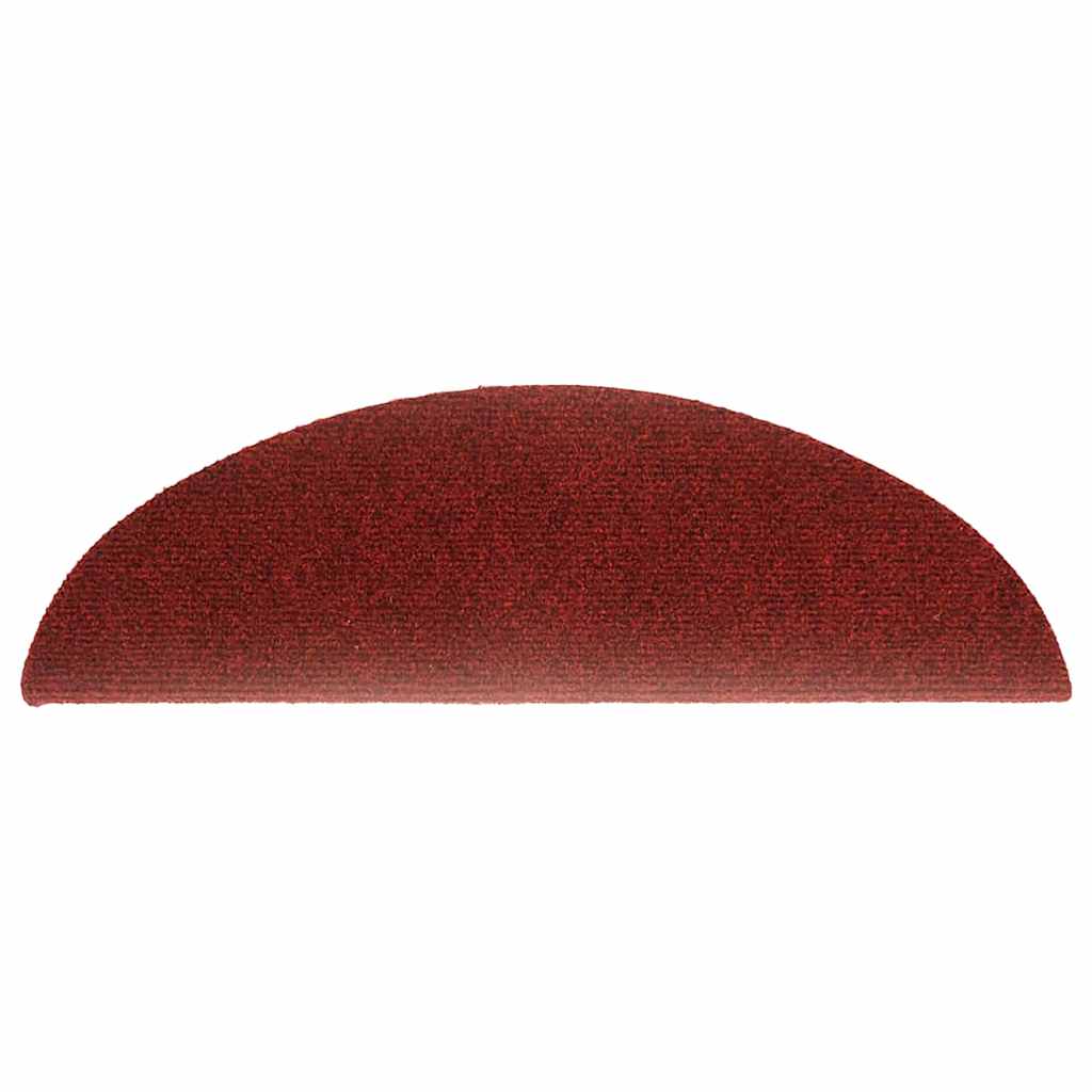 vidaXL Stair Mats Self-adhesive 20 pcs 56x17x3 cm Bordeaux Red Half Round 4
