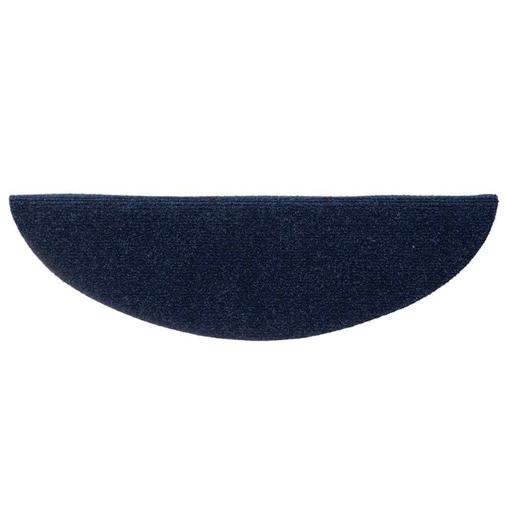 vidaXL Stair Mats Self-adhesive 20 pcs 56x17x3 cm Navy Half Round 4