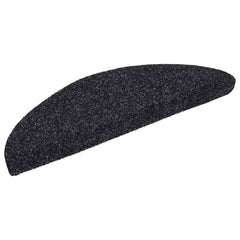vidaXL Stair Mats Self-adhesive 30 pcs 56x17x3 cm Black Half Round 2