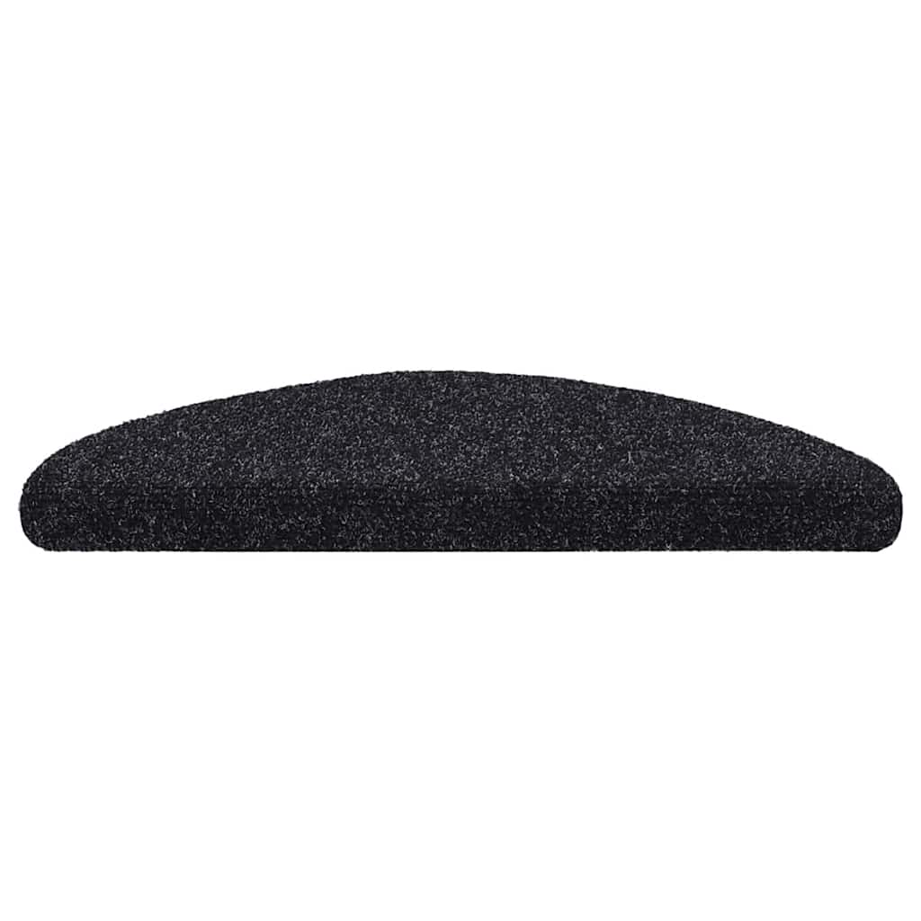 vidaXL Stair Mats Self-adhesive 30 pcs 56x17x3 cm Black Half Round 3