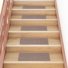 Stair Mats Self-adhesive Rectangular 30 pcs in Light Brown