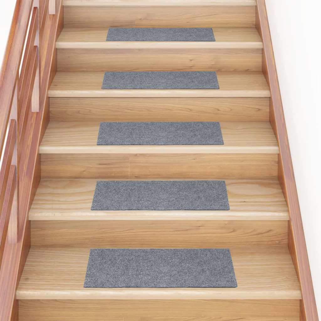 Stair Mats Self-adhesive Rectangular 30 pcs in Light Grey