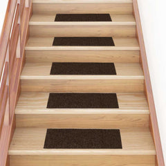 Stair Mats Self-adhesive Rectangular 30 pcs in Brown