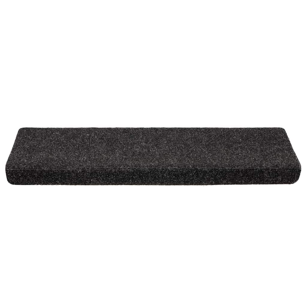 vidaXL Stair Mats Self-adhesive 20 pcs 65x21x4 cm Black Rectangular Edge 3
