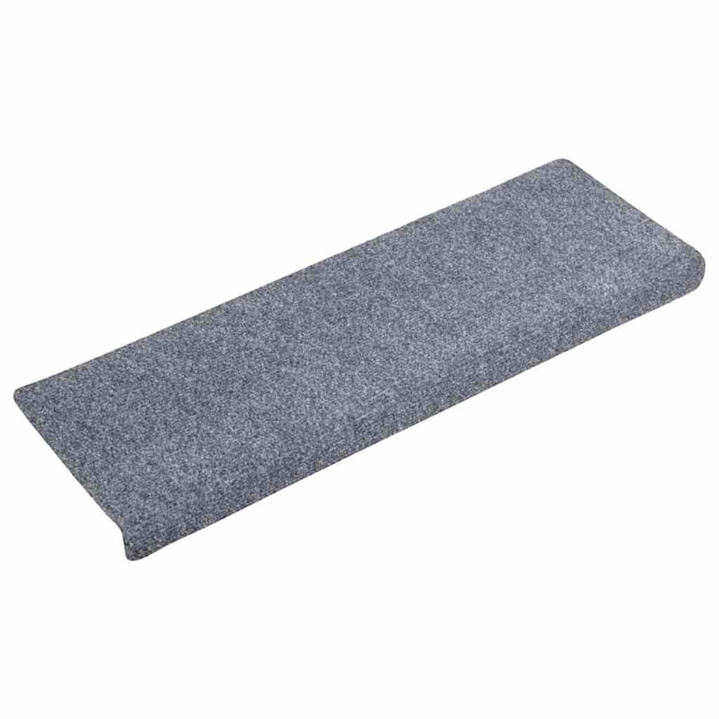 vidaXL Stair Mats Self-adhesive 20 pcs 65x21x4 cm Light Grey Rectangular Edge 3