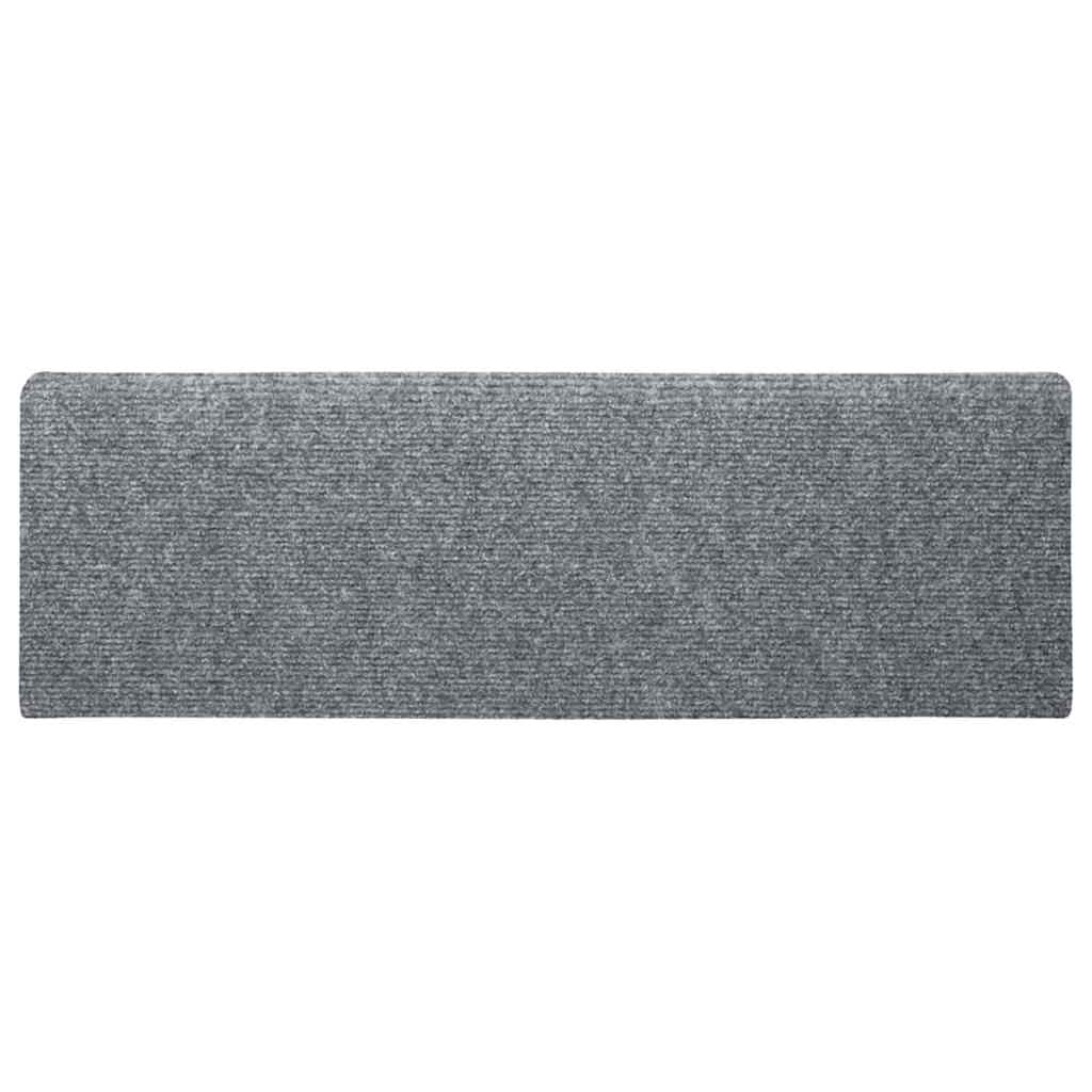 vidaXL Stair Mats Self-adhesive 20 pcs 65x21x4 cm Light Grey Rectangular Edge 5