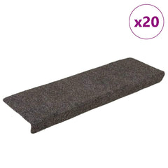 vidaXL Stair Mats Self-adhesive 20 pcs 65x21x4 cm Anthracite Rectangular Edge 1