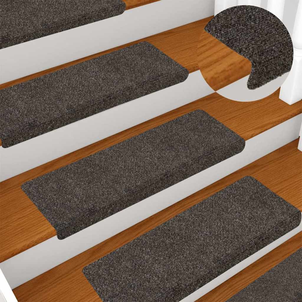 vidaXL Stair Mats Self-adhesive 20 pcs 65x21x4 cm Anthracite Rectangular Edge 5