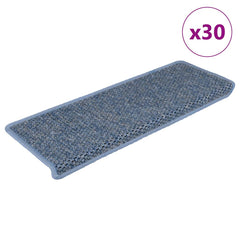 Stair Mats Self-adhesive Sisal-Look 65x21x4 cm 30 pcs Blue