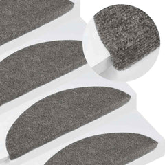 vidaXL Stair Mats Self-adhesive 30 pcs Grey 56x17x3 cm 1