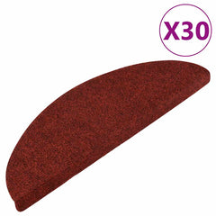 vidaXL Stair Mats Self-adhesive 30 pcs Red 56x17x3 cm 2