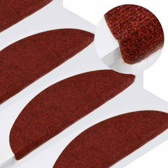 vidaXL Stair Mats Self-adhesive 30 pcs Red 56x17x3 cm 1