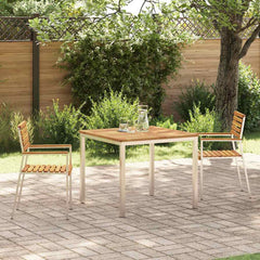 Garden Dining Set 7 pcs and Stainless Steel Solid acacia wood 2 90 cm