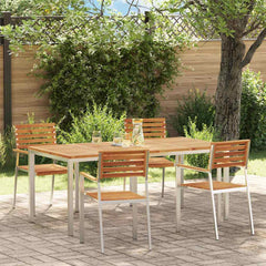 Garden Dining Set 7 pcs and Stainless Steel Solid acacia wood 4 180 cm